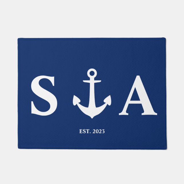 Monogram Letters Anchor Doormat (Front)