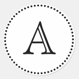 Monogram Letters Classic Round Sticker