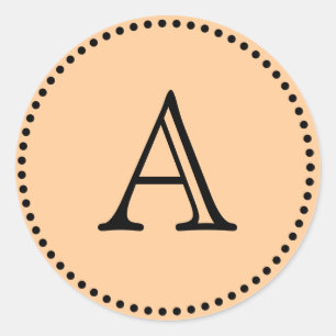 Monogram Letters Classic Round Sticker