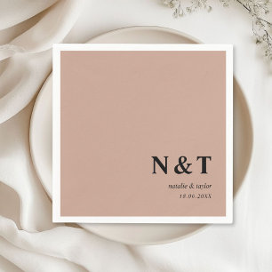 Monogram light-chocolate-brown napkin