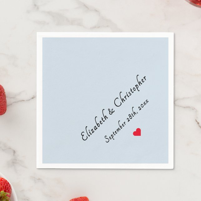 Monogram Light Dusty Blue Wedding Party Cocktail Napkin (Monogram Light Dusty Blue Wedding Party Cocktail Napkins)