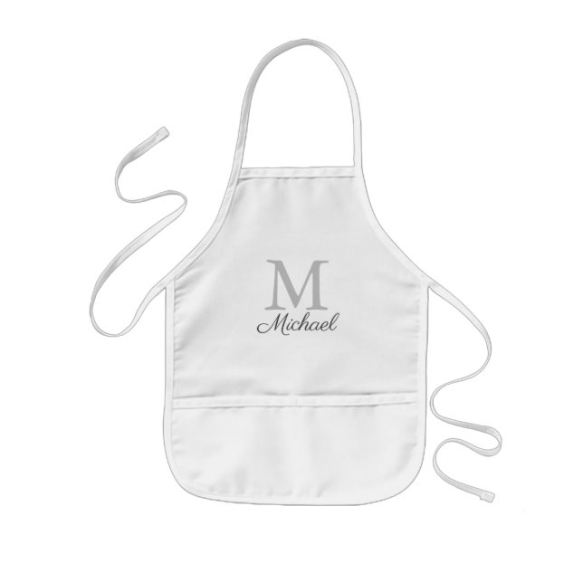 Monogram light fog kids apron (Front)