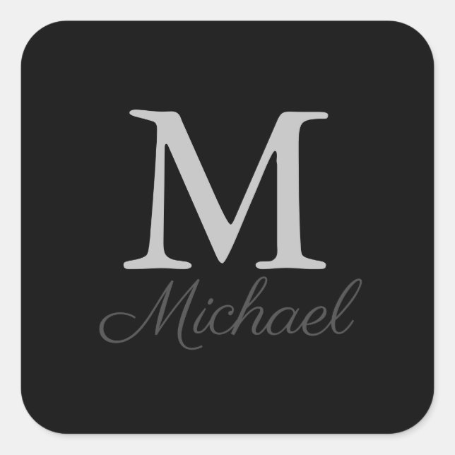 Monogram light fog square sticker (Front)