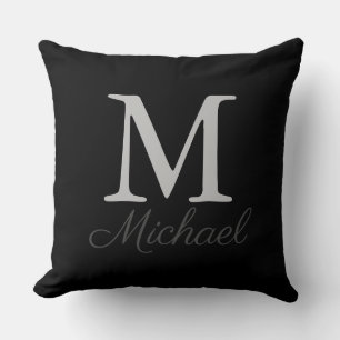 Monogram light fog throw pillow
