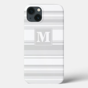 Monogram light gray stripes Case-Mate iPhone case