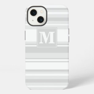Monogram light grey stripes Case-Mate iPhone case