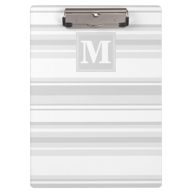 Monogram light grey stripes clipboard (Front)