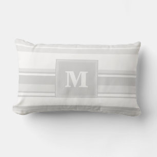 Monogram light grey stripes lumbar cushion