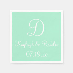 Monogram Light Mint Exclusive Colourful Paper Napk Napkin