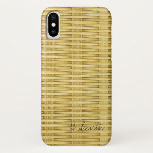 Monogram. Light Rustic Seagrass Basket Weave Case-Mate iPhone Case