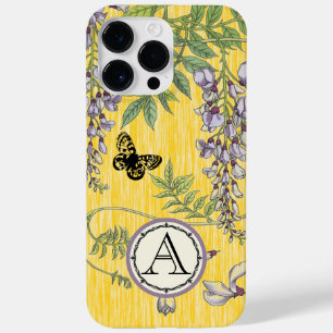 Monogram Lilac and Yellow Vintage Wistria iphone Case-Mate iPhone 14 Pro Max Case