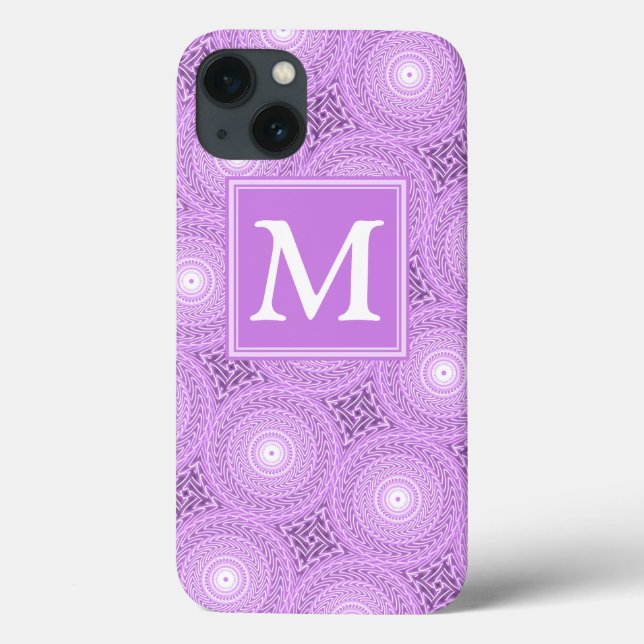 Monogram lilac purple circles pattern Case-Mate iP Case-Mate iPhone Case (Back)