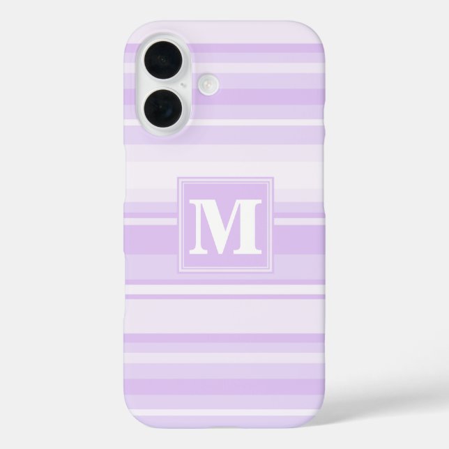 Monogram lilac stripes Case-Mate iPhone case (Back)