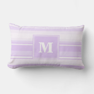Monogram lilac stripes lumbar cushion