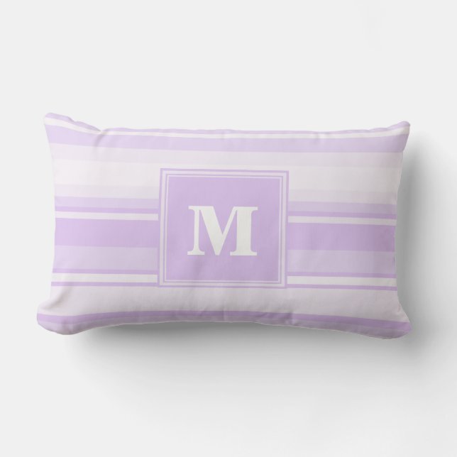Monogram lilac stripes lumbar cushion (Front)