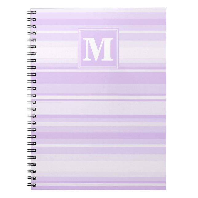 Monogram lilac stripes notebook (Front)