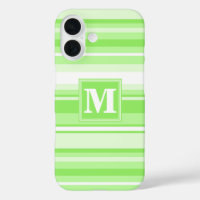 Monogram lime green stripes