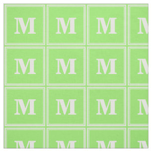 Monogram lime green stripes fabric