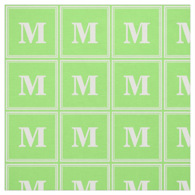 Monogram lime green stripes fabric (Swatch)