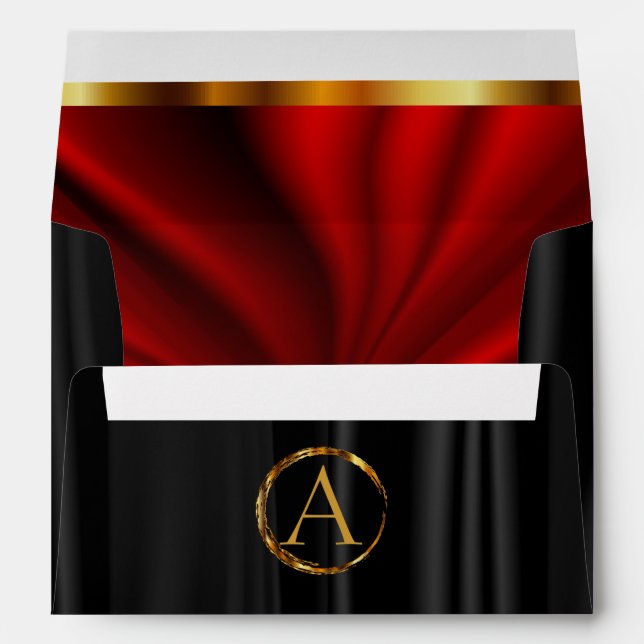 Monogram - Lined Red Satin & Black Satin Envelopes (Back (Bottom))
