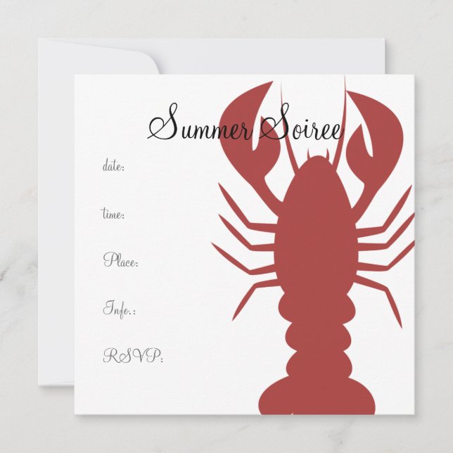 Monogram Lobster Invitation (Front)