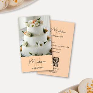 Monogram Logo Bakery Cake Business Card