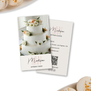 Monogram Logo Bakery Cake Business Card