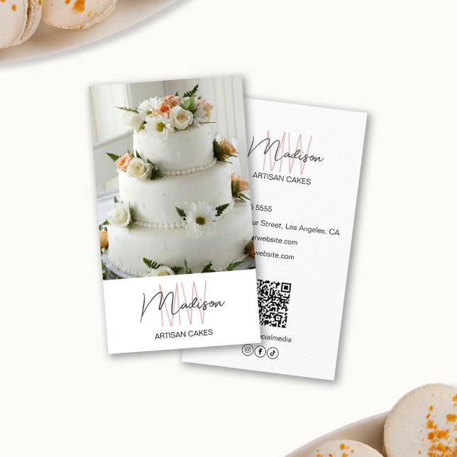 Monogram Logo Bakery Cake Business Card (Monogram Logo Bakery Cake Business Card)