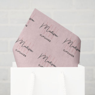 Monogram Logo Bakery Pink Tissue Paper
