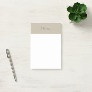 Monogram Logo Beige Modern Minimalist Post-it Notes