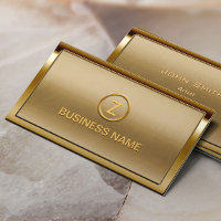 Monogram Logo Gold Frame Modern Bronze