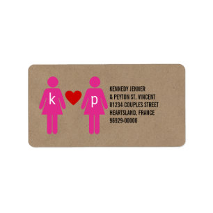 Monogram Love Couple Wedding Address Labels