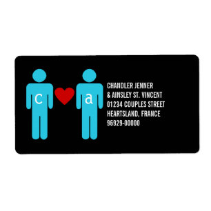 Monogram Love Couple Wedding Address Labels