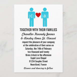 Monogram Love Couple Wedding Invitations