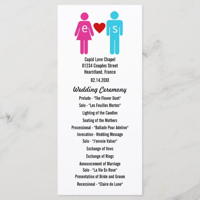 Monogram Love Couple Wedding Programs (Front)