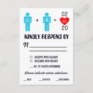 Monogram Love Couple Wedding RSVP Cards
