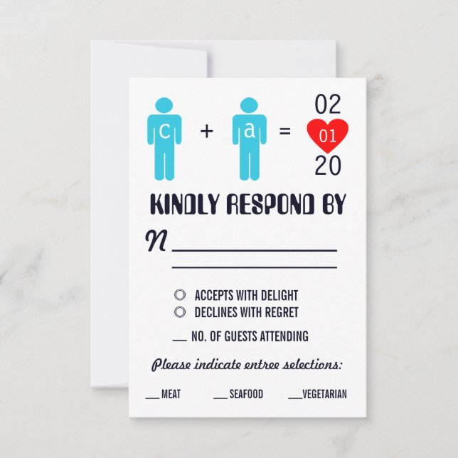 Monogram Love Couple Wedding RSVP Cards (Front)