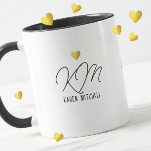 Monogram Love Heart for her . Mum Mug