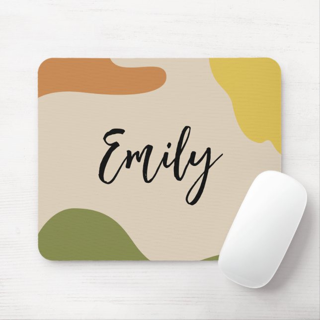 Monogram Lovely colourful abstract Minimalist Pink Mouse Pad (With Mouse)