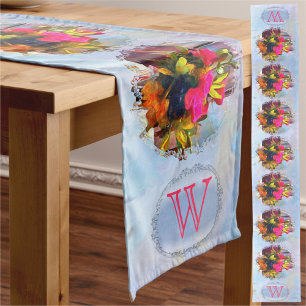 Monogram Love's Flowers PM0001 Long Table Runner