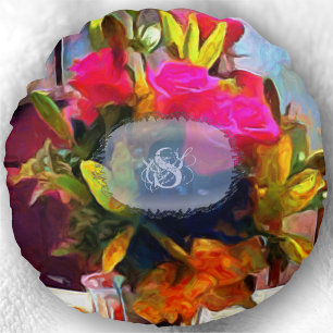 Monogram Love's Flowers PM0001 Round Cushion