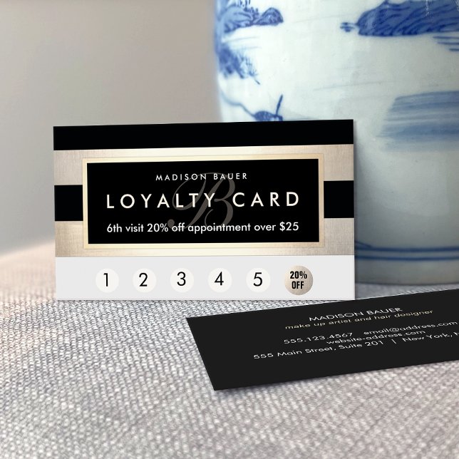 Monogram Loyalty 6 Punch Gold and Black Stripe (Creator Uploaded)