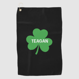Monogram Lucky Shamrock Clover Golf Towel