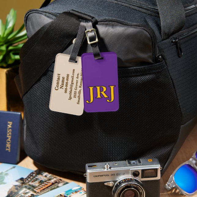 Monogram Luggage Tags - Custom! (Front & Back)