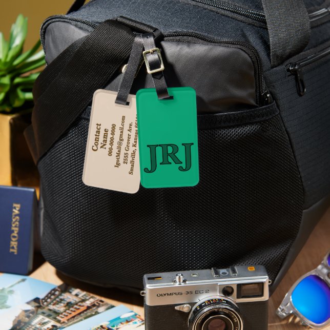 Monogram Luggage Tags - Custom! (Front & Back)
