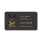 Monogram Luxe Trendy Aesthetic Gold Black QR Code