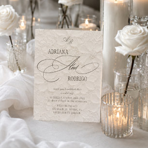 Monogram Luxury Floral Wedding Invitation