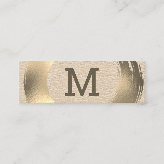 Monogram Luxury | Gold Brushed Mini Business Card (Front)