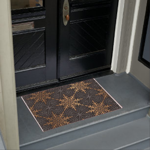 Monogram Luxury gold mandala Pattern Doormat