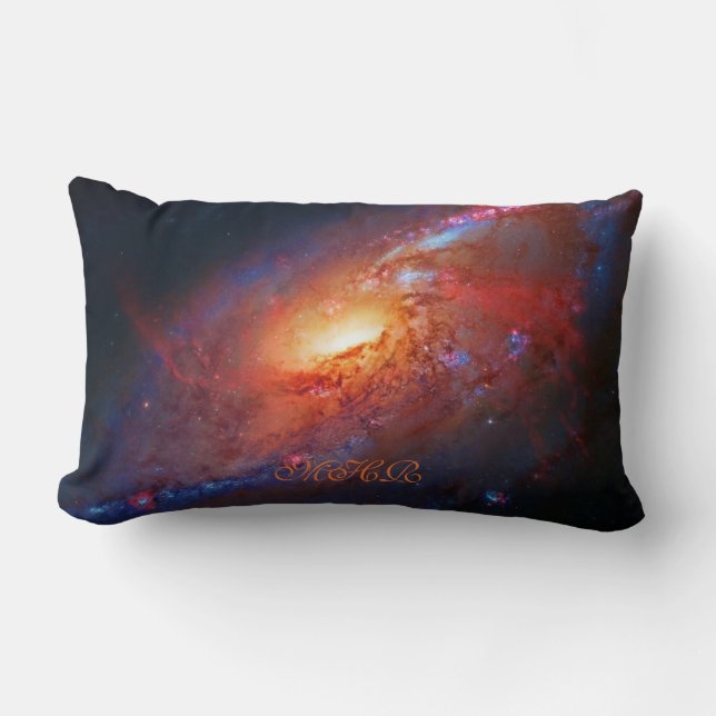 Monogram, M106 Spiral Galaxy, Canes Venatici Lumbar Cushion (Front)